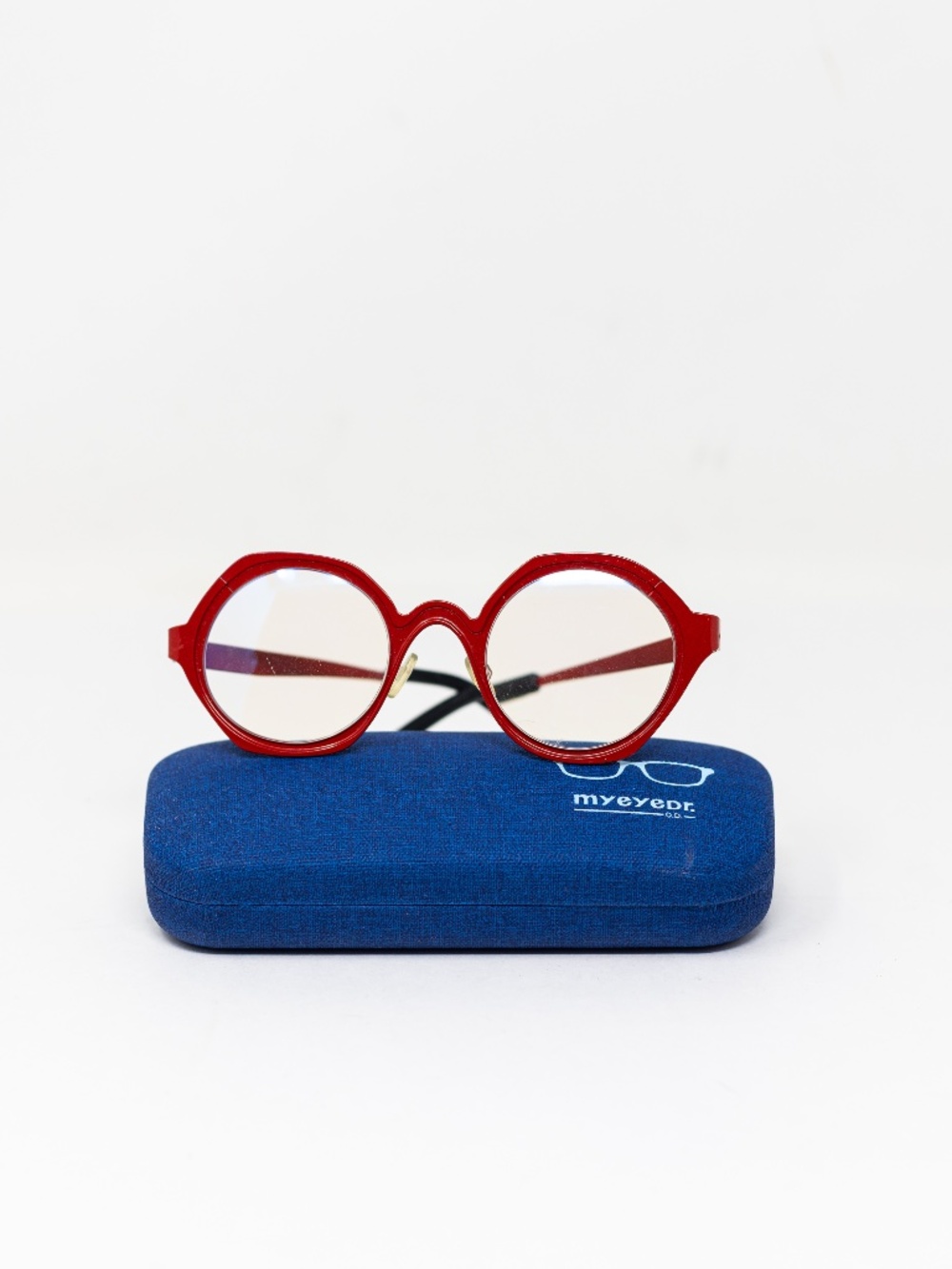 Anne Et Valentin Metal Red Circular Round Geometric Reading Magnifying Glasses